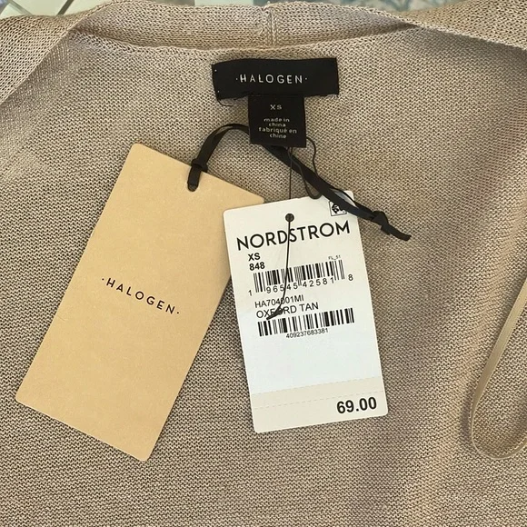 Halogen Cardigan in Oxford Tan Size XS NWT - Picture 7 of 9